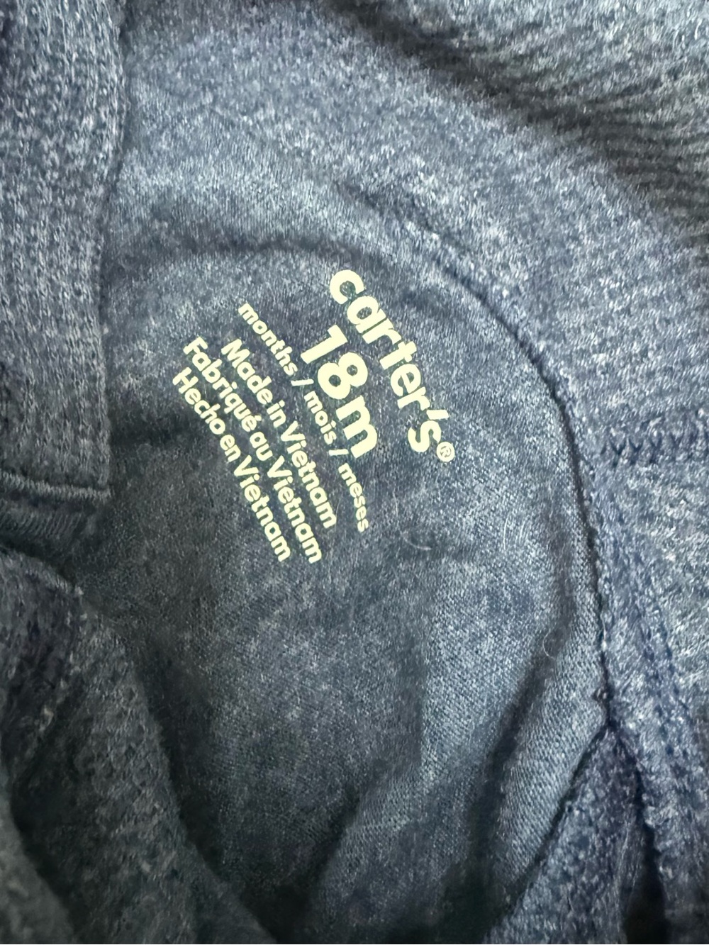 Carter's Navy Hooded Henley Pullover - Picture 2 of 3